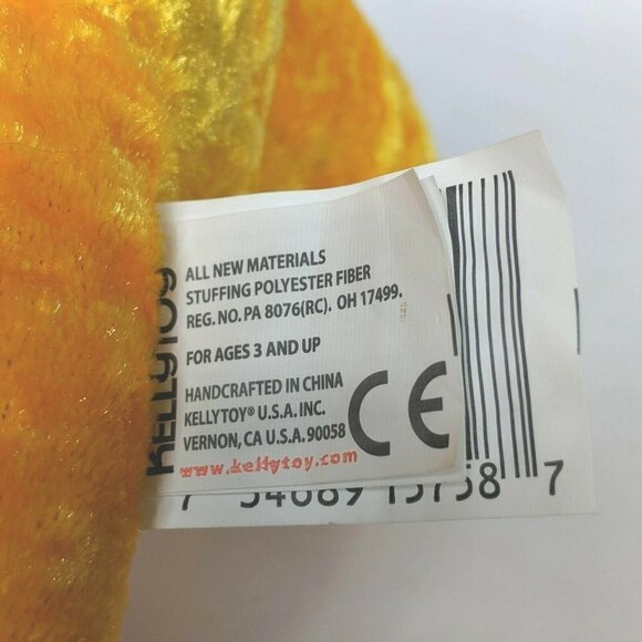 Kellytoy Orange Teddy Bear Plush with Bow 7.25" - Picture 5 of 6